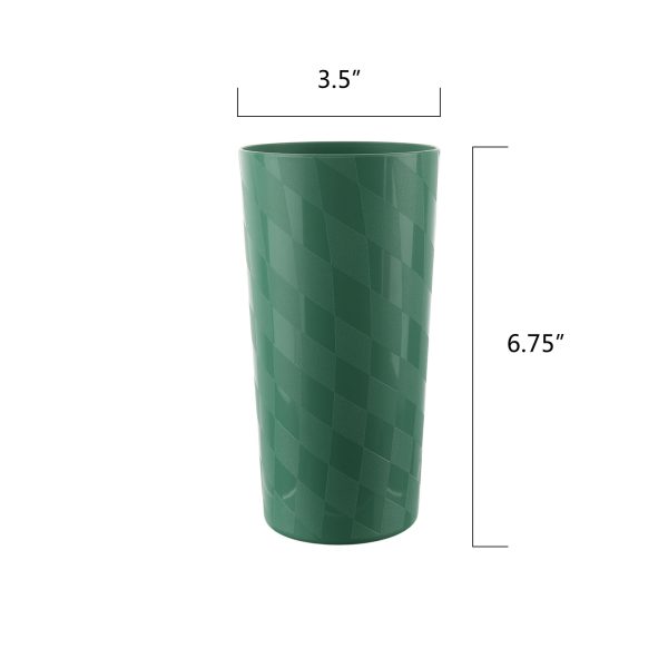Mainstays 30-Piece Plastic Check Pattern Dinnerware Bundle Set, Green