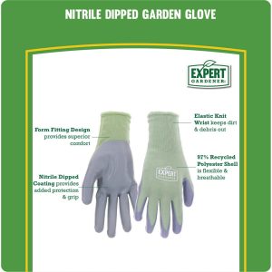 0e38fc28-9a80-41c3-8f8a-b60e1a023624.881e5c047635fbafb511749b4abb9d8a.jpeg Expert Gardener Green Nitrile Sustainable Gloves Small