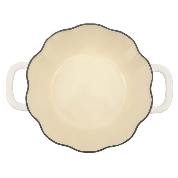 The Pioneer Woman 3.5-Quart Pumpkin-Shaped Enamel on Cast Iron Dutch Oven, Linen