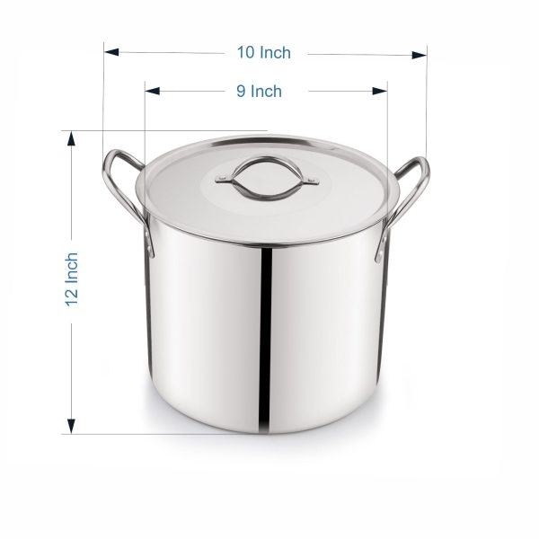 Mainstays 12 Quart Stainless Steel Stock Pot, Silver