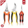 PortableOut Plant Pruning Shears, Stainless Steel Garden Pruner Scissors, Bypass Clippers (3 Pack)