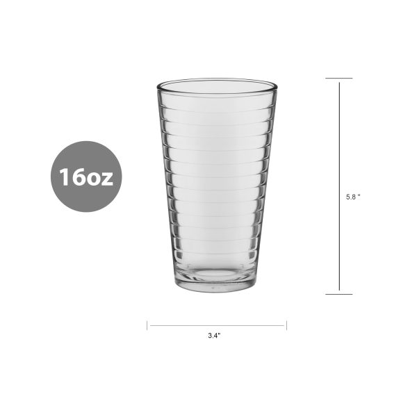 Mainstays Gallant Glass Drinkware, Set of 8