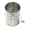 Mainstays Stainless Steel 3 Cup Flour Hand-Crank Sifter with Beechwood Handle Silver