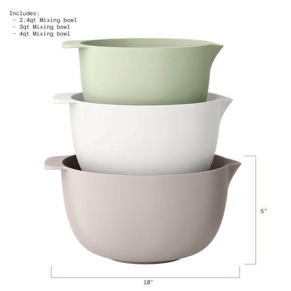 Beautiful 3-Piece Mixing Bowl Set, Assorted Colors, by Drew Barrymore