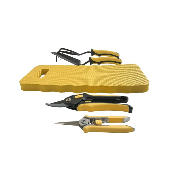 Expert Gardener Gardening Tools Metal Set 5 Piece- Black and Yellow