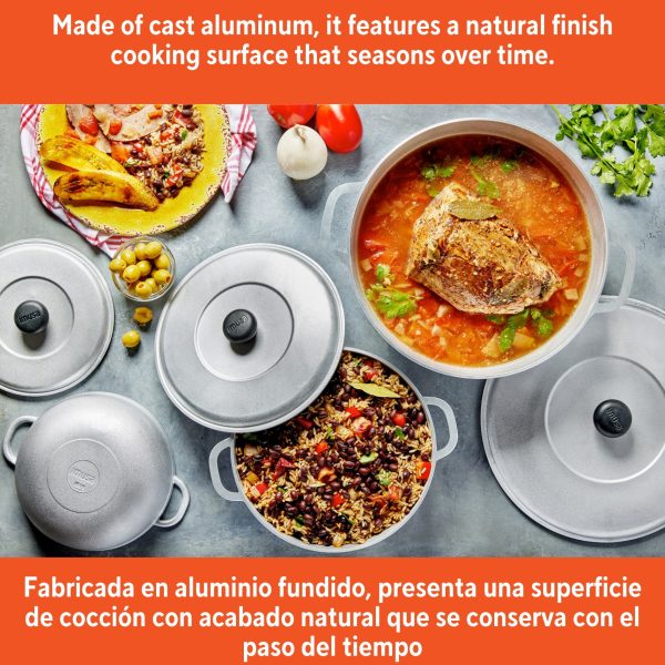 IMUSA 1.5/2.5/5.2qt Cast Aluminum Caldero 3pc Set - 18/22/28cm