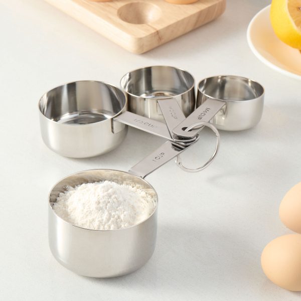 Mainstays Kitchen Stainless Steel 4-Piece Nesting Measuring Cups