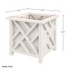 Pure Garden Outdoor Lattice Planter Box - 15.5-Inch Plant Pot, White