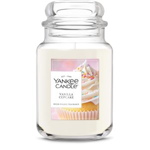 Yankee Candle Large Jar Scented Candle with up to 150 Hour Burn Time, Premium Plant Wax Blend for Consistent Burn, 22 oz Jar Candle with Room Filling Fragrance, Vanilla Cupcake