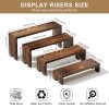 2 Set Large Wooden Tiered Riser Display Stands for Vendor Events,Stackable Wooden Cupcake Stand,Farmhouse Decor Wood Dessert Table Display Set,Vendor Booth Display Items,Food Display Risers for Party（12-11.2-10.4-9.6IN）