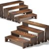 2 Set Large Wooden Tiered Riser Display Stands for Vendor Events,Stackable Wooden Cupcake Stand,Farmhouse Decor Wood Dessert Table Display Set,Vendor Booth Display Items,Food Display Risers for Party（12-11.2-10.4-9.6IN）