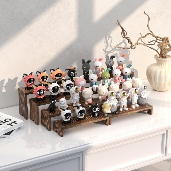 2 Set Large Wooden Tiered Riser Display Stands for Vendor Events,Stackable Wooden Cupcake Stand,Farmhouse Decor Wood Dessert Table Display Set,Vendor Booth Display Items,Food Display Risers for Party（12-11.2-10.4-9.6IN）