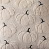 4TH Emotion Fall Pumpkins Decorative Pillow Covers 18x18 Set of 2, Beige Soft Plush Faux Fur Wool Farmhouse Throw Cushion Cases for Autumn Thanksgiving Holiday Home Decorations
