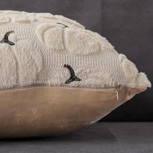 91a1cCWKalL 4TH Emotion Fall Pumpkins Decorative Pillow Covers 18x18 Set of 2, Beige Soft Plush Faux Fur Wool Farmhouse Throw Cushion Cases for Autumn Thanksgiving Holiday Home Decorations