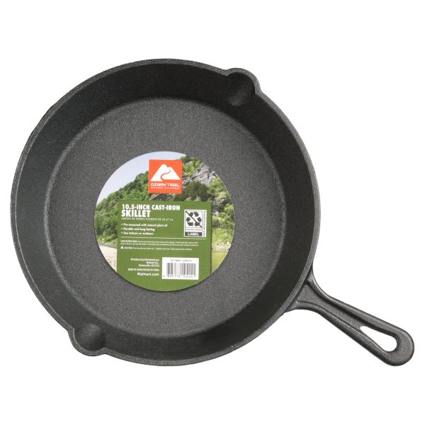 Ozark Trail 10.5 inch Pre-Seasoned Cast Iron Skillet with Handle