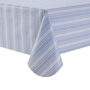 Mainstays Blue Striped PEVA Tablecloth 60" x 102" Rectangle Blue Stripe