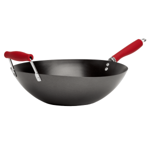 Tasty Carbon Steel Non-Stick Stir Fry Pan/Wok, 14 inch, Red
