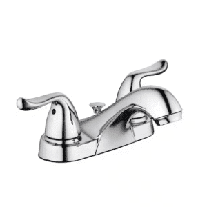Constructor 4 in. Centerset Double-Handle Low-Arc Bathroom Faucet in Polished Chrome