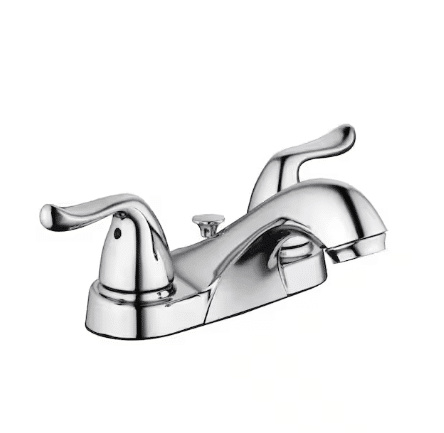 Constructor 4 in. Centerset Double-Handle Low-Arc Bathroom Faucet in Polished Chrome