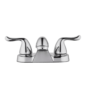 Constructor 4 in. Centerset Double-Handle Low-Arc Bathroom Faucet in Polished Chrome
