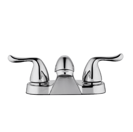 Constructor 4 in. Centerset Double-Handle Low-Arc Bathroom Faucet in Polished Chrome