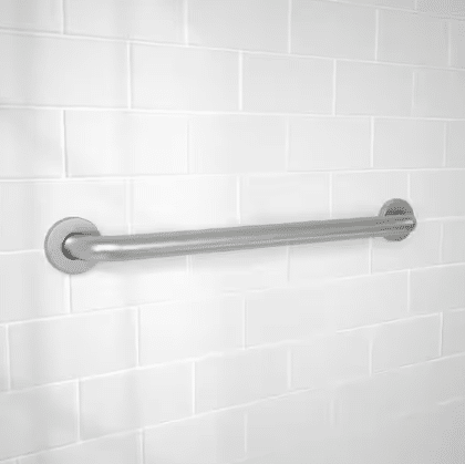 24 in. L x 3.1 in. ADA Compliant Grab Bar in Brushed Stainless Steel