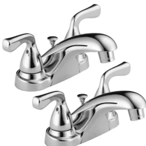 Foundations 4 in. Centerset 2-Handle Bathroom Faucet in Polished Chrome (2-Pack)