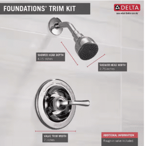 Delta
Foundations Single-Handle 1-Spray Shower Faucet in Chrome (Valve Included)