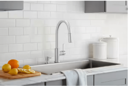 Glacier Bay
Paulina Single-Handle Pull-Down Sprayer Kitchen Faucet with TurboSpray, FastMount, Soap Dispenser in Stainless Steel