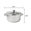 Mainstays Stainless Steel 5-Quart Dutch Oven with Glass Lid, Riveted Handles