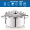 Mainstays Stainless Steel 5-Quart Dutch Oven with Glass Lid, Riveted Handles