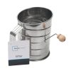 Mainstays Stainless Steel 3 Cup Flour Hand-Crank Sifter with Beechwood Handle Silver