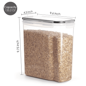 d039d00b-99db-43fe-b593-9ec5ff22f197.1b6ea7761f73b6d241769fffb1de5dae.png Cereal Storage Container Set of 4, Vtopmart Airtight Food Storage Containers, 135.2 fl oz, Black