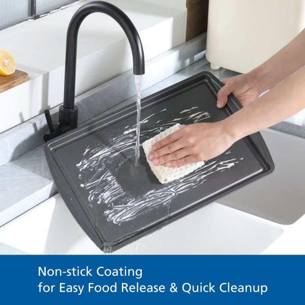 Mainstays 3pc Carbon Steel Nonstick Cookie Sheet Bakeware Set, 11" x 17", 10" x 15", 9" x 13", Gray