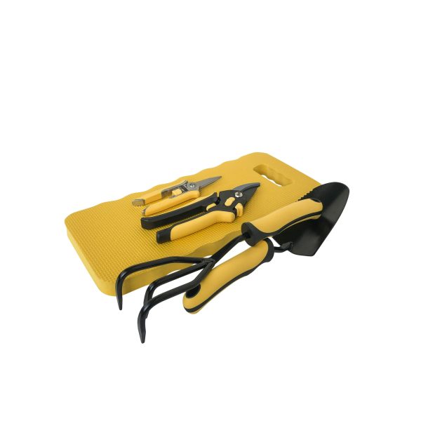 Expert Gardener Gardening Tools Metal Set 5 Piece- Black and Yellow