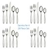Mainstays Fairport 20 Piece Adult Stainless Steel Flatware Set, Silver, Tableware Service for 4