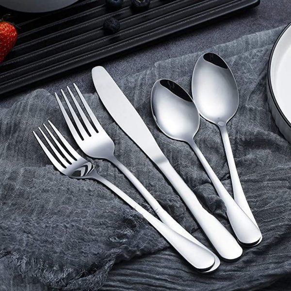 ReaNea 20 Pieces Silverware Set Stainless Steel Flatware Set, Spoons and Forks Cutlery Set Service for 4