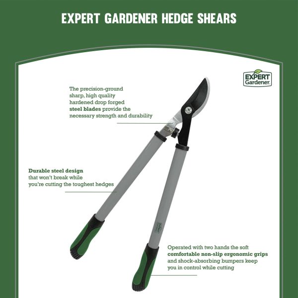 Expert Gardener 24 inches Steel Bypass Lopper, 1" Cutting Capacity in Green and Black