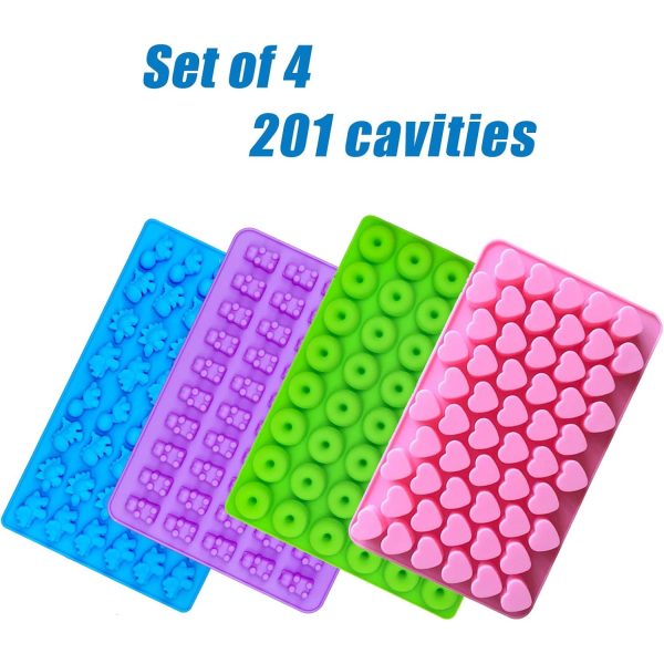 Gummy Bear Candy Molds Silicone, Non-stick Gummy Molds with 2 Droppers, Silicone Candy Molds
