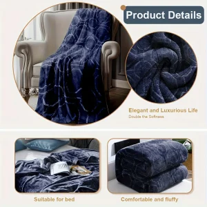 Ultra-Cozy Blue Flannel Winter Blanket - Large