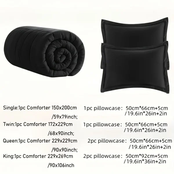 Simple Brushed Microfiber 3-Piece Duvet Cover Set