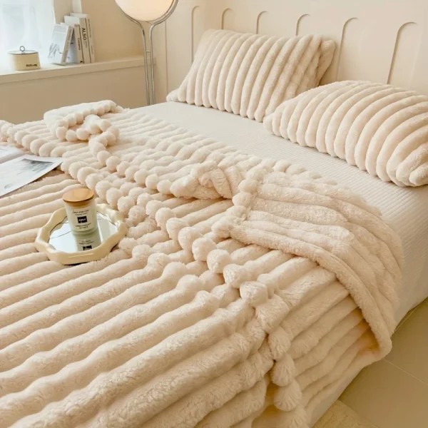 Luxurious Faux Rabbit Fur Throw Blanket