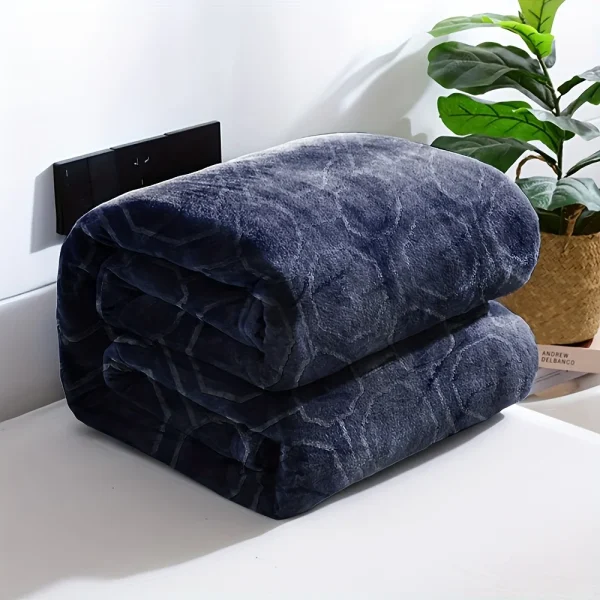 Ultra-Cozy Blue Flannel Winter Blanket - Large